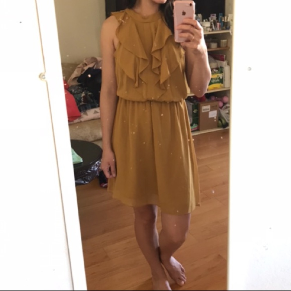 BCBG mustard dress